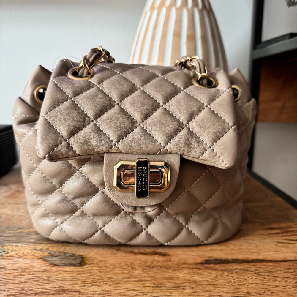 Badgley Mischka Mini Quilted Backpack